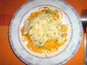 Rezept: Orangen-Taglioline mit Orangen-Carbonara Orangen-Taglioline mit Orangen-Carbonara - Rezept