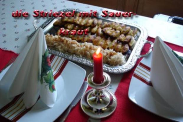 Kartoffelstriezel mit Ananaskraut