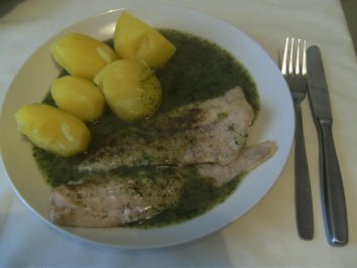 HAUPTGERICHT - Alaska-Seelachsfilet mit Dillsoße und Kartoffeln ...