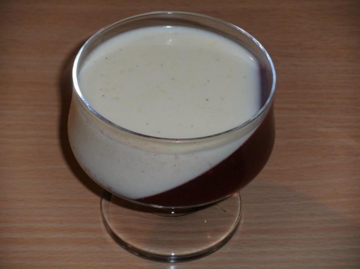 Bilder für Dessert: Panna Cotta mit Orangenlikör-Himbeer-Gelee - Rezept