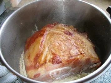 Rezept: Kasselerbraten, Pilzbohnen und grüne Semmelklöße Bild Nr. 4 Kasselerbraten, Pilzbohnen und grüne Semmelklöße - Rezept - Bild Nr. 4