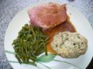 Kasselerbraten, Pilzbohnen und grüne Semmelklöße - Rezept