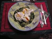 Eier auf Blattspinat - Rezept