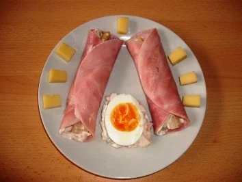 Schinken-Spargel-Fleischsalat Röllchen - Rezept