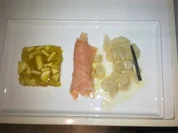 Schwarzwurzel mit Gelee vom Weißen Winterglockenapfel und geräuchertem Lachsforellenfilet - Rezept