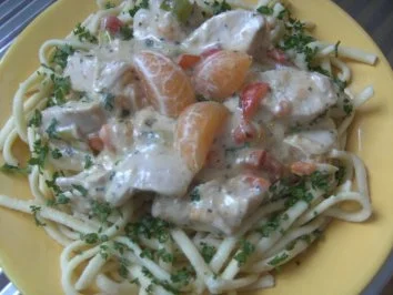 Rezept: Mandarinen-Sahne-Soße- mit Geflügelbrüstchen Bild Nr. 6 Mandarinen-Sahne-Soße- mit Geflügelbrüstchen - Rezept - Bild Nr. 6