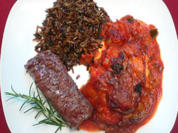 Gegrilltes Lamm mit Auberginenauflauf und Wildreis - Rezept