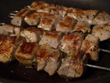 Rezept: Souvlaki - Griechische Fleischspiesse Souvlaki - Griechische Fleischspiesse - Rezept