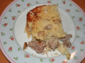 Reisauflauf mit Bratwurst und Pilzen - Rezept - Bild Nr. 3