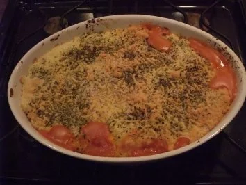 Rezept: Schnitzel-Püree-Auflauf "Mailänder Art" Bild Nr. 5 Schnitzel-Püree-Auflauf "Mailänder Art" - Rezept - Bild Nr. 5