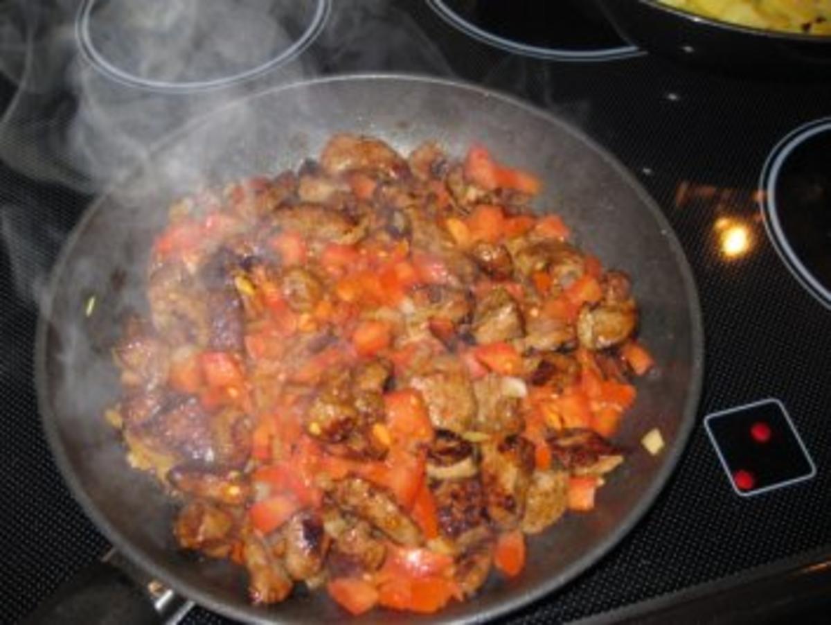 Lebergeschnetzeltes mit Bratkartoffeln und Salat - Rezept - Bild Nr. 5