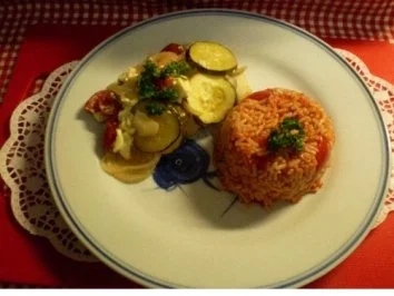 Rezept: Tomatenreis zum Griechischen Fisch Tomatenreis zum Griechischen Fisch - Rezept