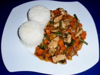 Fleisch-Gemüse-Pfanne mit Basmatireis - Rezept - Bild Nr. 7