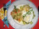 Zanderfilet auf  Dill-Gurken an Paprikareis - Rezept