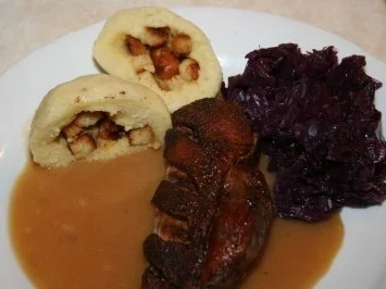 Gänsebrust mit klassischen Beilagen - Rezept - Bild Nr. 11