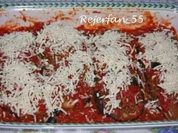 Gefüllte Auberginen in Tomaten-Olivensoße - überbacken - Rezept - Bild Nr. 5