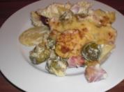 Rosenkohl-Kartoffel-Kasseler-Auflauf - Rezept