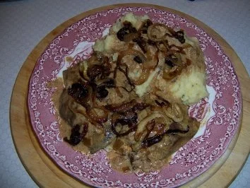 Rezept: Saure Leber geschmort Saure Leber geschmort - Rezept