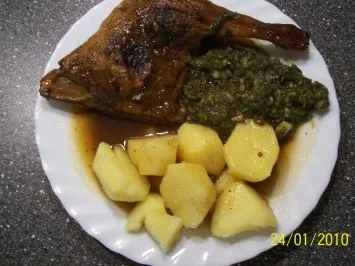 Aus dem Backofen - Geschmorte Entenkeule mit Orangen-Mandarinsoße  ♥ ♥ ♥ - Rezept - Bild Nr. 5