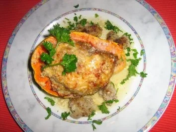 Rezept: Papaya mit Hackfüllung Papaya mit Hackfüllung - Rezept