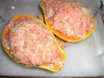 Rezept: Papaya mit Hackfüllung Bild Nr. 5 Papaya mit Hackfüllung - Rezept - Bild Nr. 5