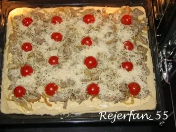 Schweinefilet-Gyros auf Pizzateig - Rezept - Bild Nr. 4