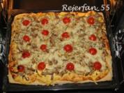 Schweinefilet-Gyros auf Pizzateig - Rezept