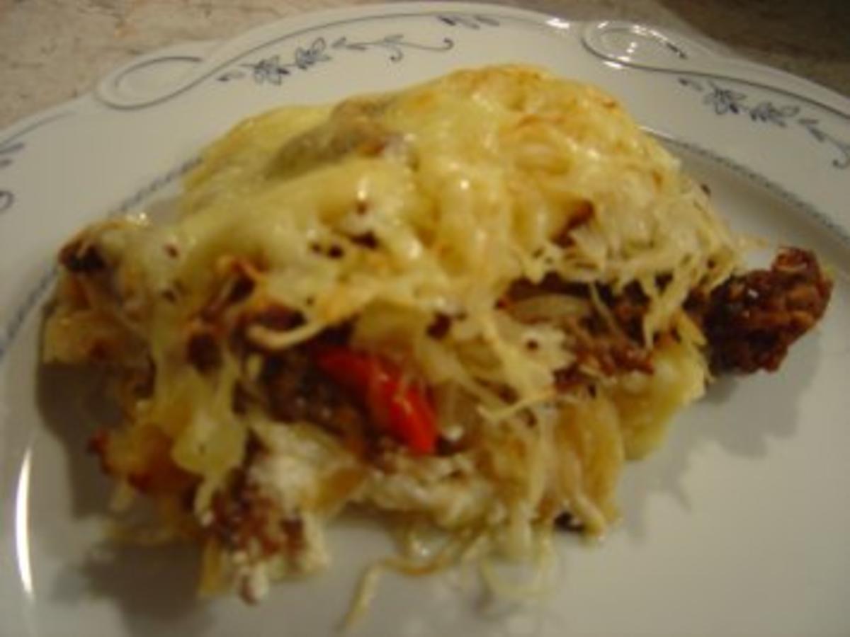 Kleines Jubiläum 500 Hack Sauerkraut Auflauf mit Käse überbacken ...