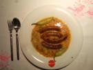 Linseneintopf mit Merguez-Würstchen - Rezept