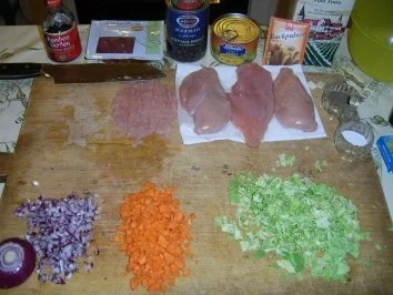 Mit  Schinken & Gemüse gefüllte Hühnerbrust an Bohnen - Ananasgemüse - Rezept - Bild Nr. 3