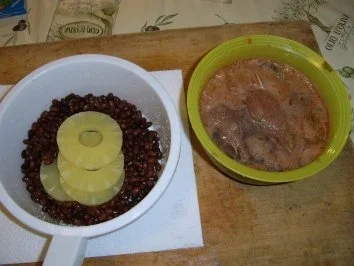 Mit  Schinken & Gemüse gefüllte Hühnerbrust an Bohnen - Ananasgemüse - Rezept - Bild Nr. 11