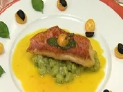 Rotbarbenfilet mit Kartoffel-Salat und Orangenblüten-Noilly-Prat-Soße - Rezept - Bild Nr. 9