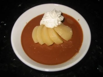 Schokoladencreme mit Birnenfächer - Rezept