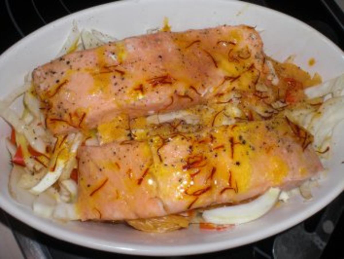Lachs mit Mandarinen und Fenchel im Ofen gegart - Rezept - Bild Nr. 5