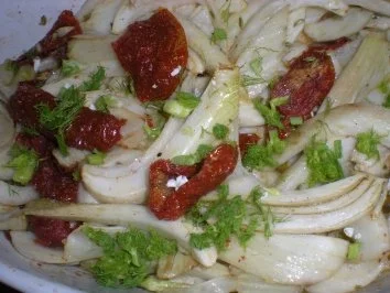 HAUPTGANG- "Gebackener Fenchel mit gegrillten Hühnchen" - Rezept