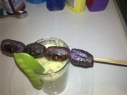 Kartoffelcreme mit Kaiserschoten und Kartoffelspieß - Rezept