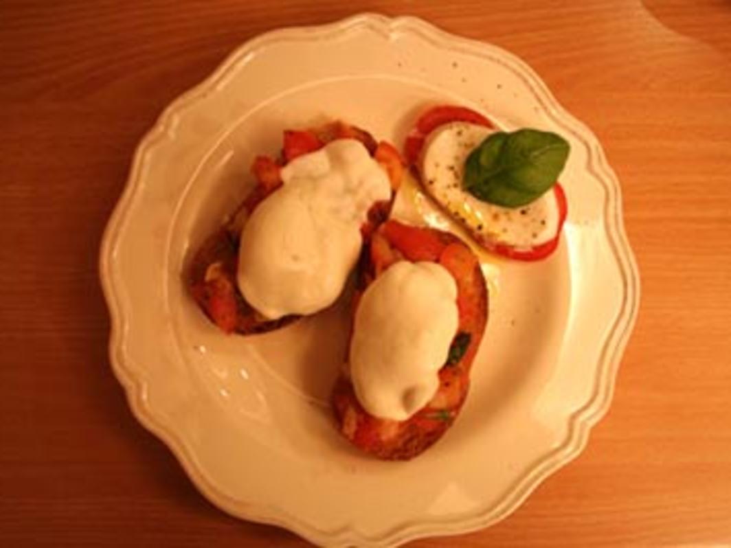 Bruschetta mit Mozzarella überbacken - schnell &amp; einfach - von Das ...