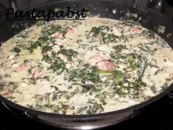 Tagliatelle mit Spinat - Lachs-Käsesauce - Rezept - Bild Nr. 2