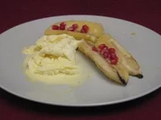 Gebratene Banane an Honig mit Eis - Rezept