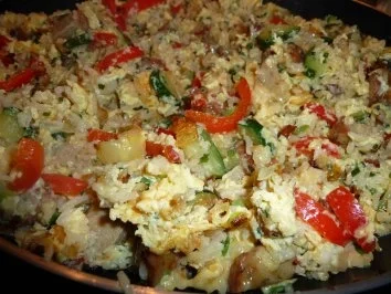 Reis-Gemüse-Restepfanne - Rezept