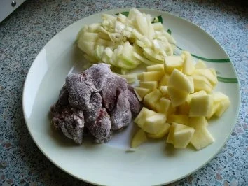 Hähnchenleber mit Zwiebel und Apfel - Rezept - Bild Nr. 3