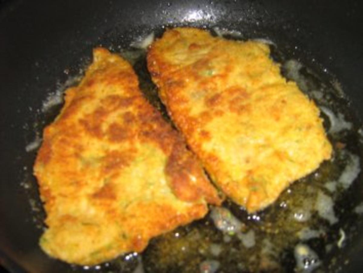 Kräuterschnitzel mit Bohnengemüse und Herzoginkartöffelchen - Rezept - Bild Nr. 7