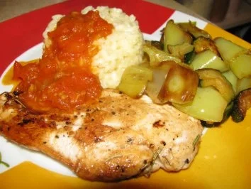 Gemüsepfanne mit Risotto und Pute - Rezept - Bild Nr. 2