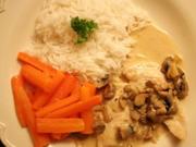 Hühnchenbrust in Portweincreme mit Reis an Gemüse - Rezept