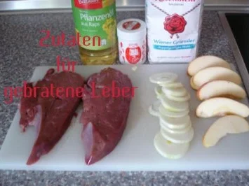 Gebratene Leber mit Apfel und Röstzwiebel an Erbsenpürree - Rezept - Bild Nr. 4