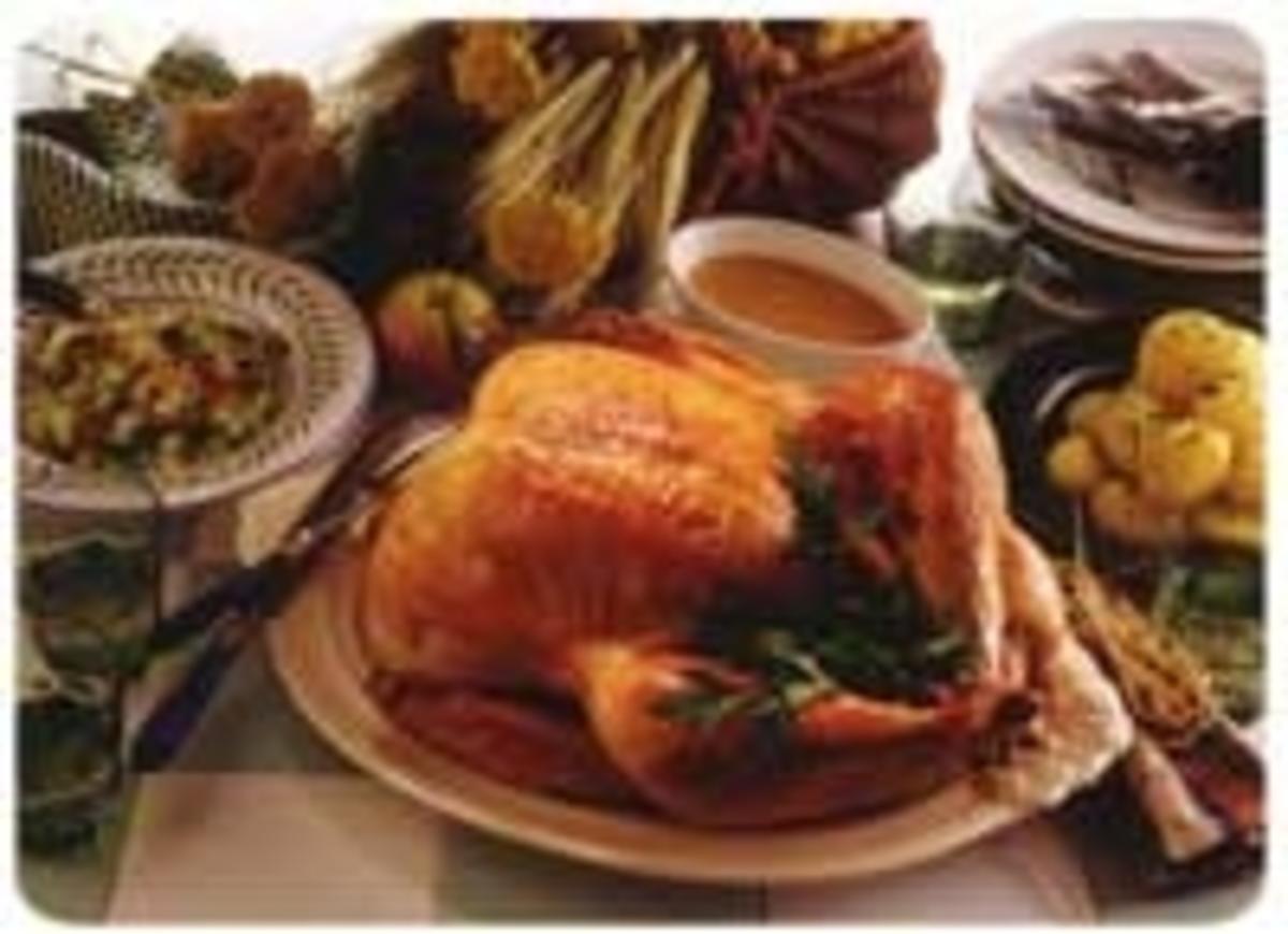 Thanksgiving-truthahn Mit Preiselbeersauce Und Süßkartoffelbrei Rezept