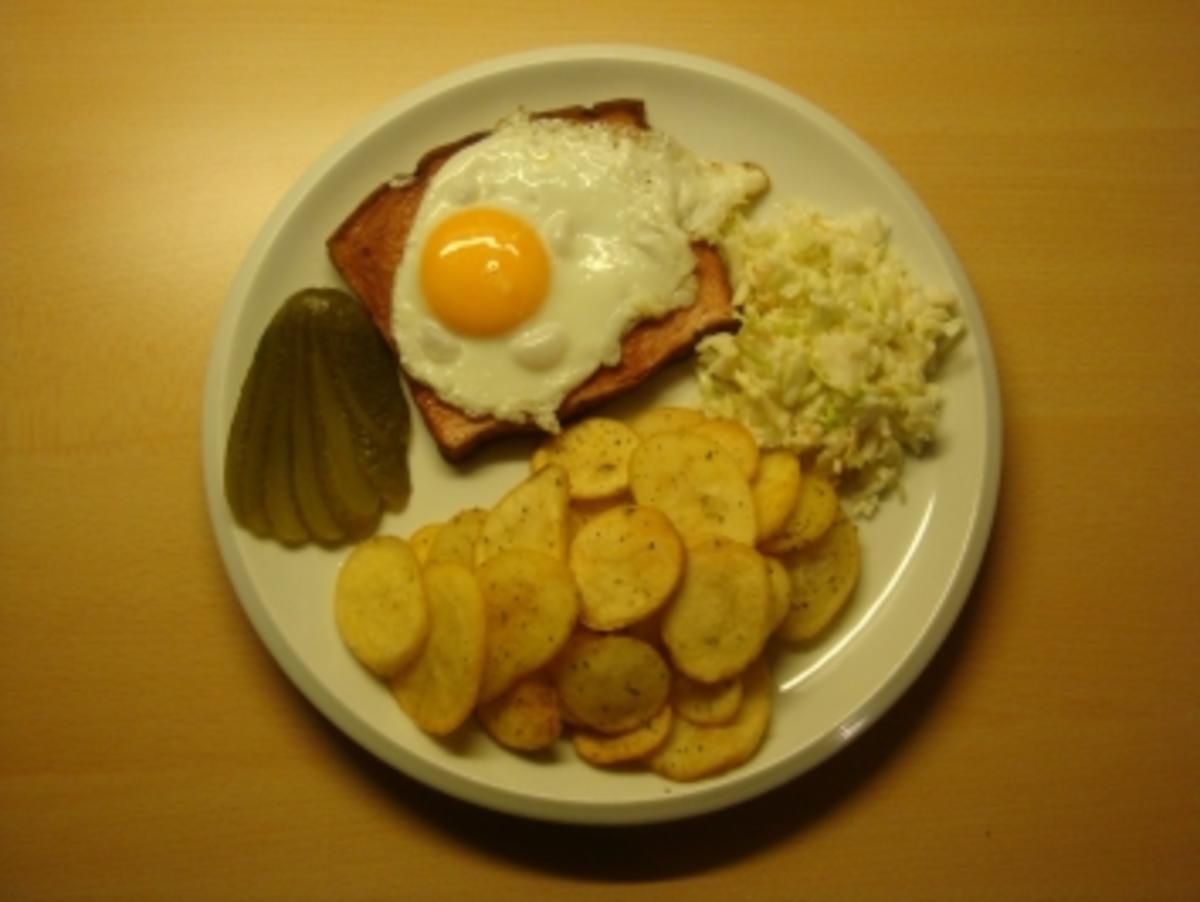 Bilder für Leberkäse mit Bratkartoffeln und Kohlsalat - Rezept