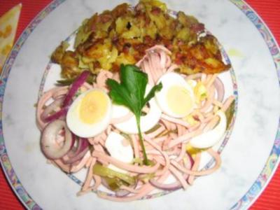 Rezept: Wurstsalat mit Ei und Brägele Wurstsalat mit Ei und Brägele - Rezept