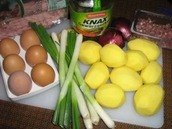 Wurstsalat mit Ei und Brägele - Rezept - Bild Nr. 2