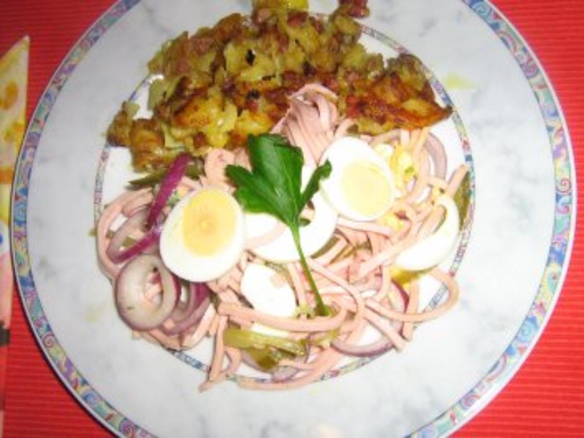 Wurstsalat mit Ei und Brägele - Rezept - Bild Nr. 9